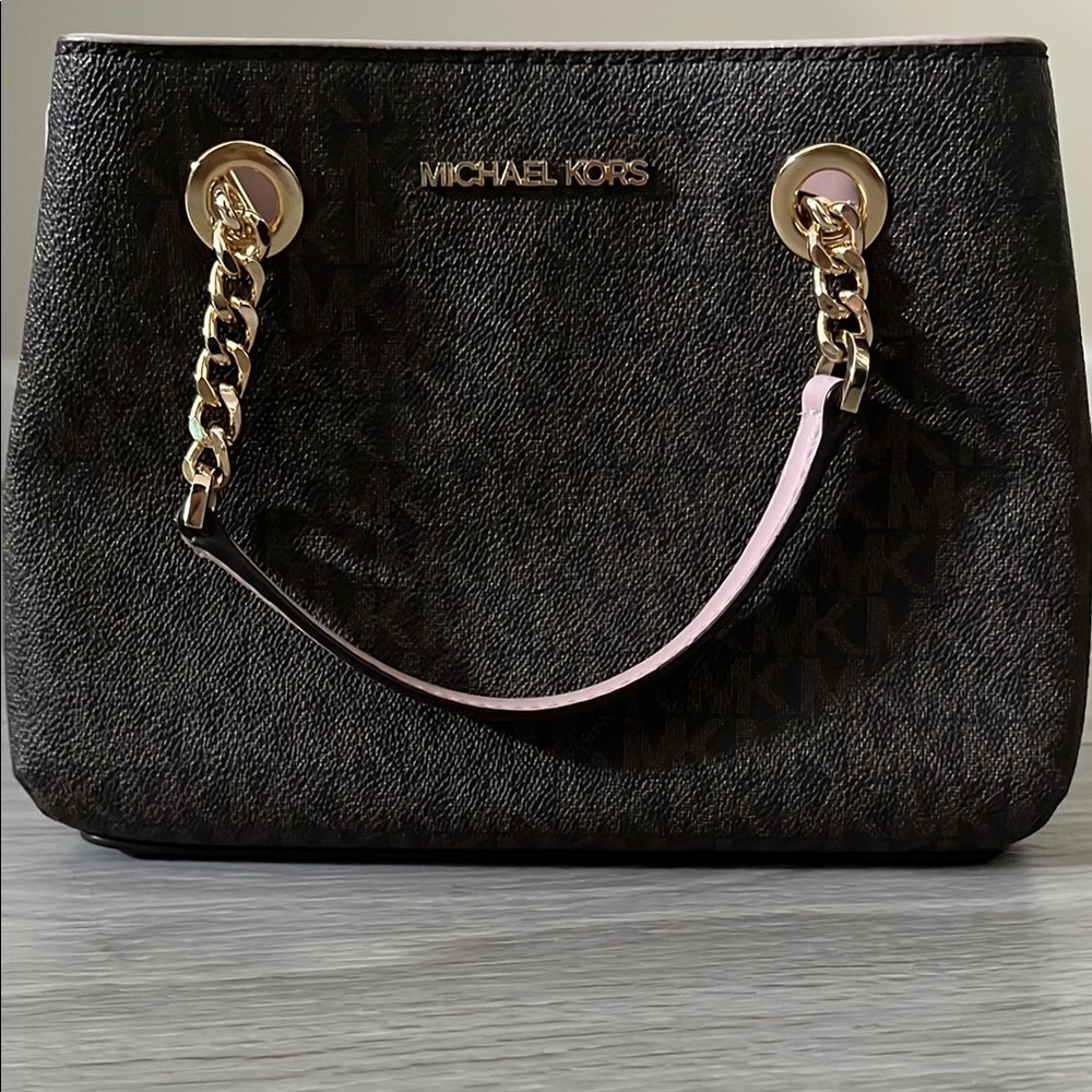 Michael Kors Pink/ Dark Brown Bag